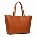 Zing Hand Bags Brown Leather Tote Bag
