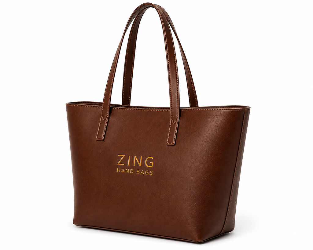 Zing Hand Bags Textured Leather Essential Tote