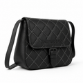 Zing Hand Bags Quilted Black Leather Crossbody Bag