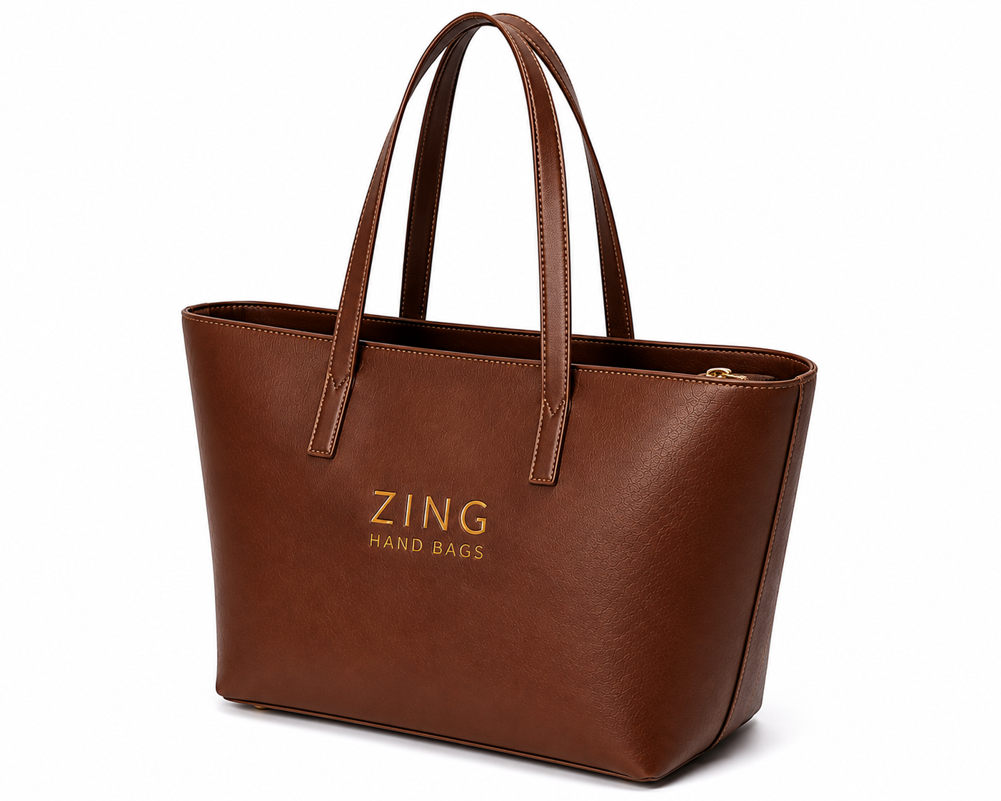 Zing Hand Bags Textured Leather Essential Tote