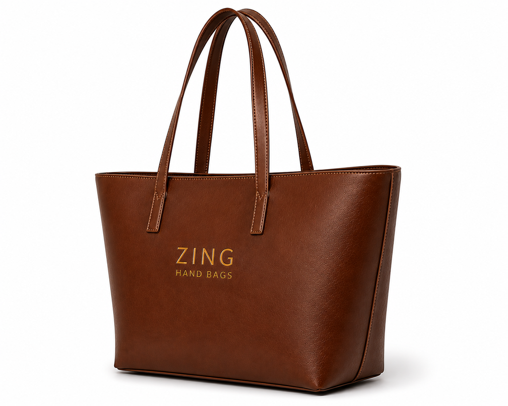 Zing Hand Bags Textured Leather Essential Tote